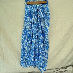 J.Crew Pareu Beach Skirt Blue Floral XS